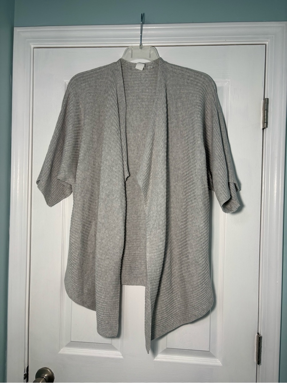 GAP Light Gray Open-Front Ribbed Cardigan